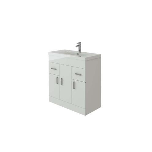 Desire Venus 800 White FS Unit and Mid-Edge Basin - (FLATPACK)