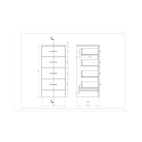 Mars Flatpack 4 Drawer unit 300x330mm