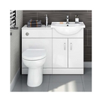 1048mm White Gloss Vanity Basin Unit Back to Wall Toilet Furniture Set