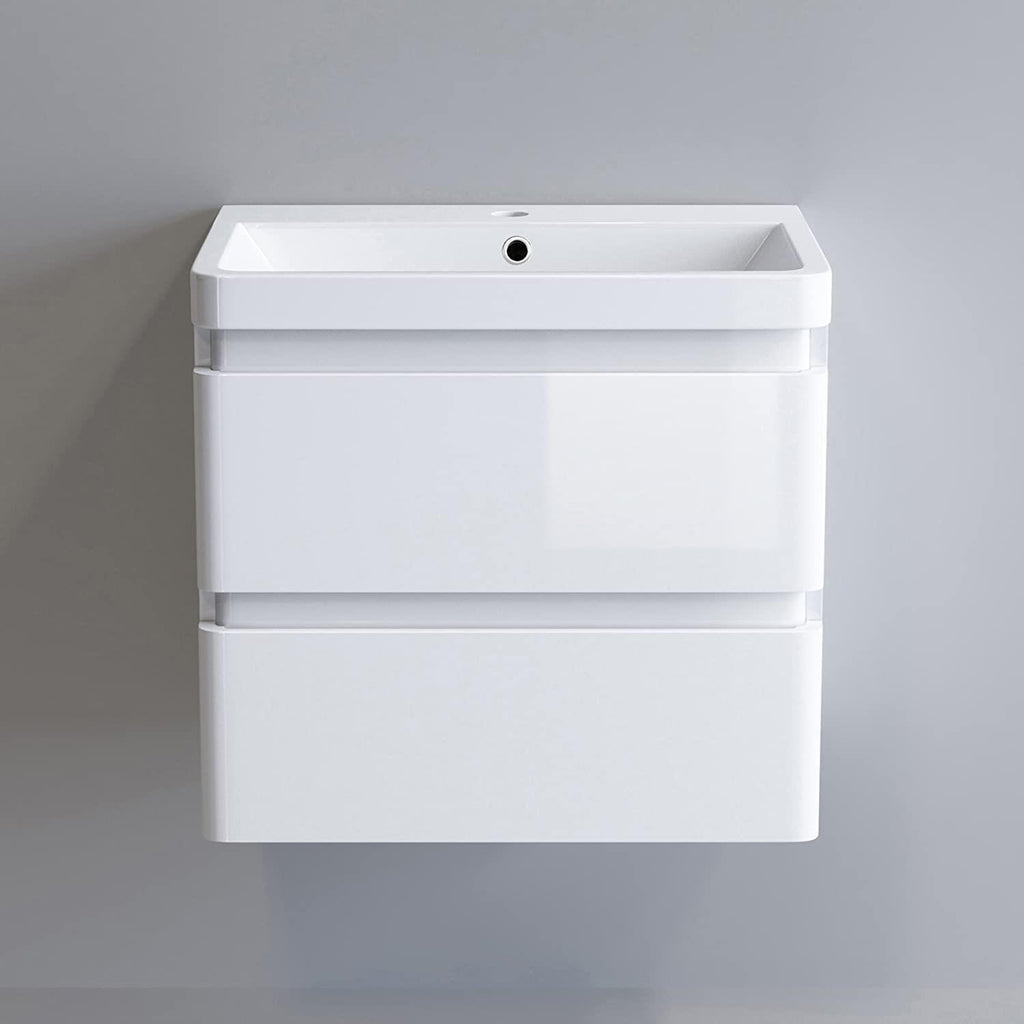 800 mm Grey Vanity Sink Unit Ceramic Basin Bathroom Drawer Storage Furniture