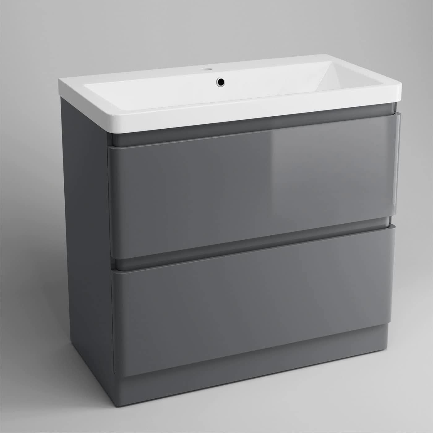 iBathUK Floor/Wall Mounted Vanity Unit With Basin