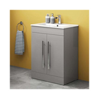 AVON 600 FS CABINET W/DOOR WITH HANDLES HG GREY & SLIM BASIN