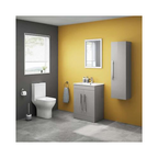 AVON 600 FS CABINET W/DOOR WITH HANDLES HG GREY & SLIM BASIN