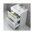 AVON 600 FS CABINET WITH 2 DRAWS HG WHITE & SLIM BASIN