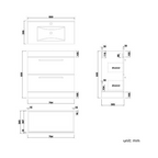 800mm Designer White Vanity Sink Unit Bathroom Basin Storage Furniture MV830