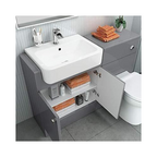 1160mm Harper Gloss Grey Combined Vanity Unit - Quartz Pan