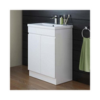 TRENT 600 FS CABINET W/ DOOR W/ GROOVE HANDLES HG WHITE & MID-EDGED BASIN