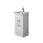 Modern 2 Door Floorstanding Vanity Unit With Basin - White