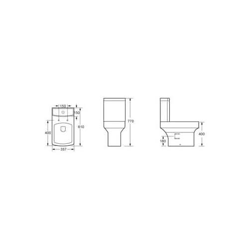 Belfort Ceramic Close Coupled Toilet - White