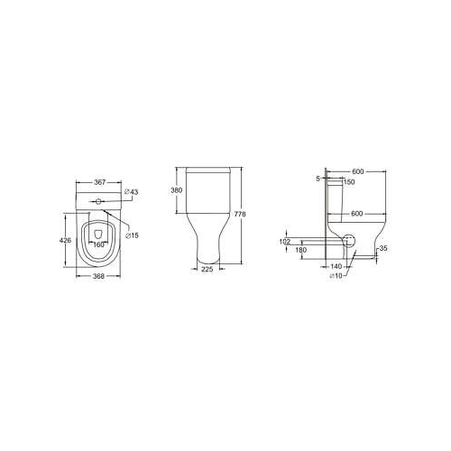 Palma CC Pan, Cistern & Wrapover PP Seat