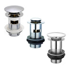 Basin Waste Slotted UnSlotted Dome Bathroom Click-Clack Sink Pop Up Push Button