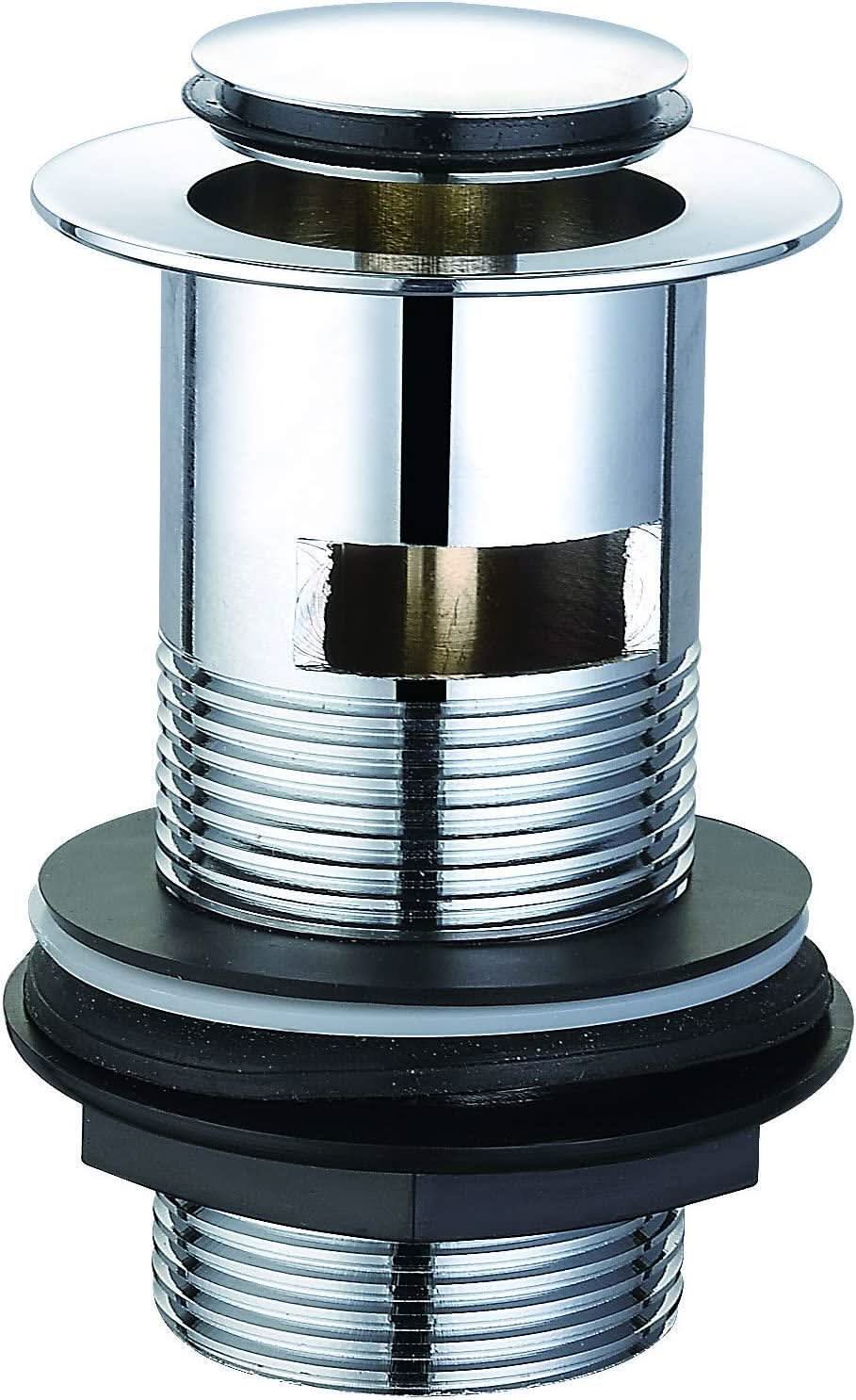 Basin Waste Slotted UnSlotted Dome Bathroom Click-Clack Sink Pop Up Push Button