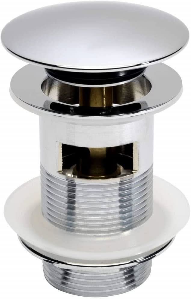 Basin Waste Slotted UnSlotted Dome Bathroom Click-Clack Sink Pop Up Push Button