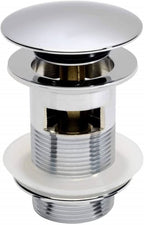 Basin Waste Slotted UnSlotted Dome Bathroom Click-Clack Sink Pop Up Push Button