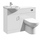 Vanity Unit Combined Sink Toilet Bathroom Suite Furniture Set Pan Cistern White