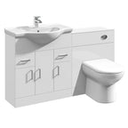 Vanity Unit Combined Sink Toilet Bathroom Suite Furniture Set Pan Cistern White