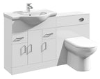 Vanity Unit Combined Sink Toilet Bathroom Suite Furniture Set Pan Cistern White