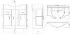 Linx 1450 Combo Set 850 Vanity with WC Pack