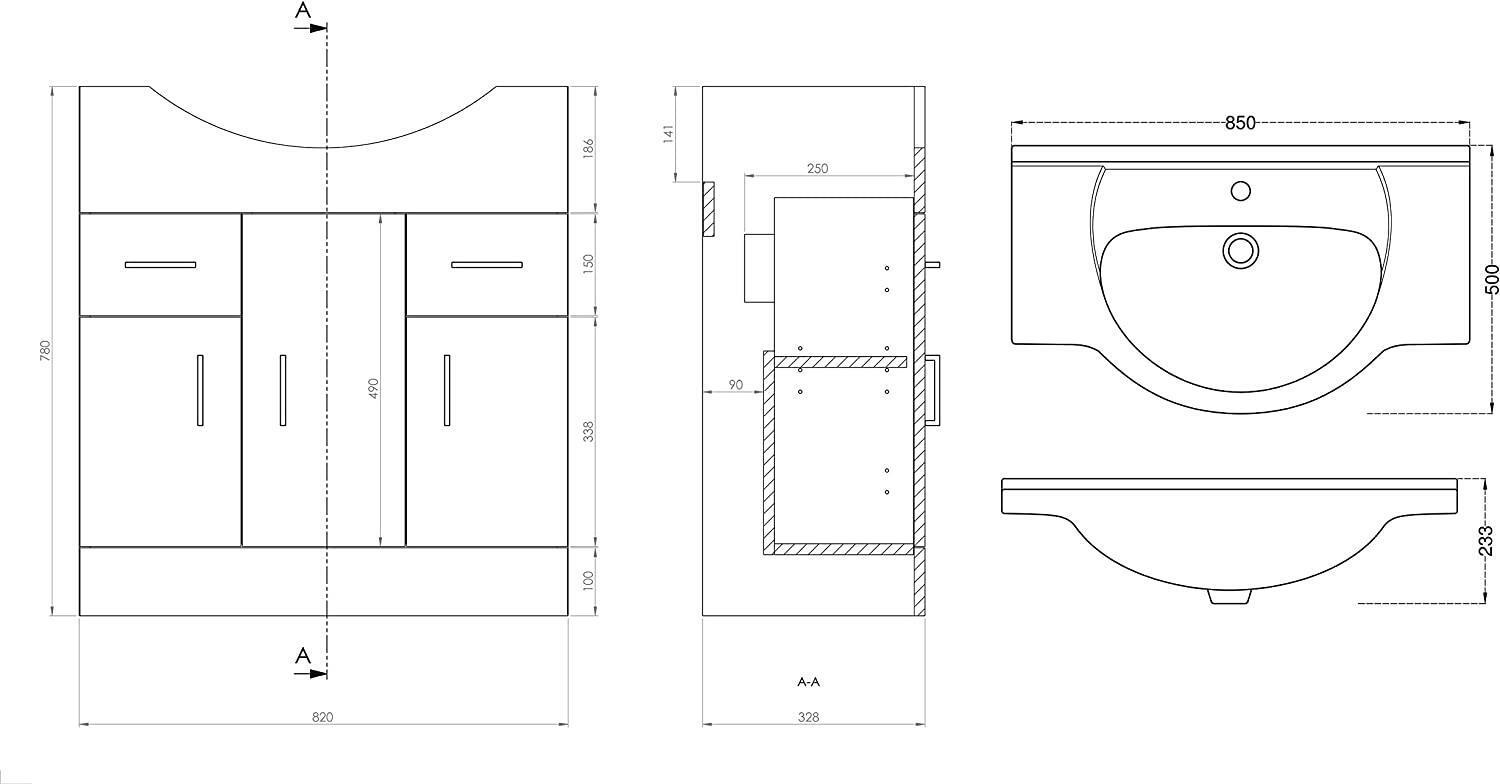 Linx 1450 Combo Set 850 Vanity with WC Pack