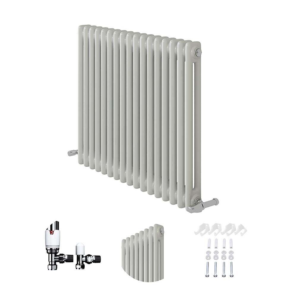 Anthracite 600x1190x70 two column Radiator + Angled Valve