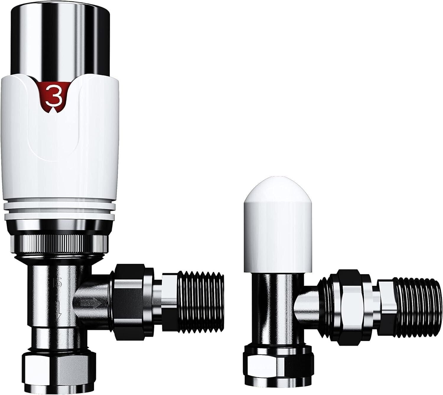 Belgravia Vertical Double Slim Flat Panel Radiator White 1800mm x 608mm + Angled Valve