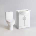 Sabrosa II Toilet & 650mm Quartz Basin Cabinet Set - Gloss White