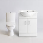 Sabrosa II Toilet & 650mm Quartz Basin Cabinet Set - Gloss White