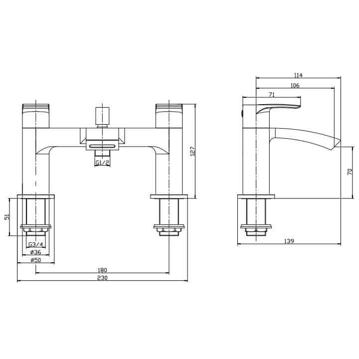 Carter Bath Shower Mixer - Matt Black