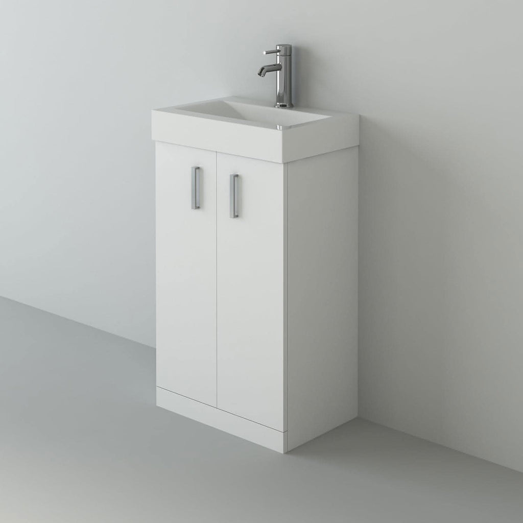 450mm Cloakroom Unit and basin - White (BB.NCLW100)