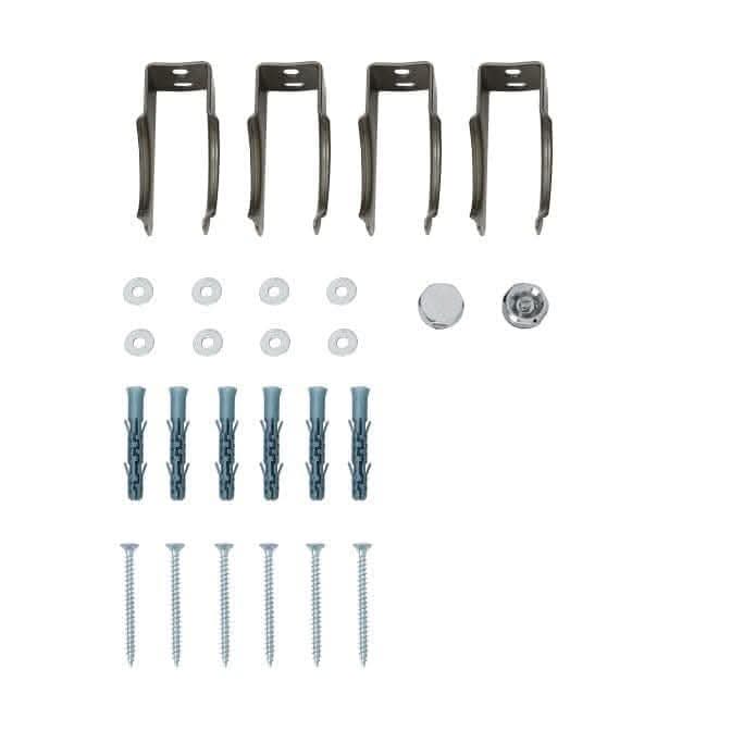 iBathUK Regency Traditional Wall Mounted 3 Column Radiator Brackets, High Strength Steel Gloss Raw Metal Set of 4