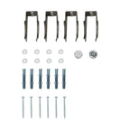 iBathUK Regency Traditional Wall Mounted 3 Column Radiator Brackets, High Strength Steel Gloss Raw Metal Set of 4