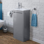 Denver 400 Floor Standing Cloakroom Unit and Basin Right Hand - Grey