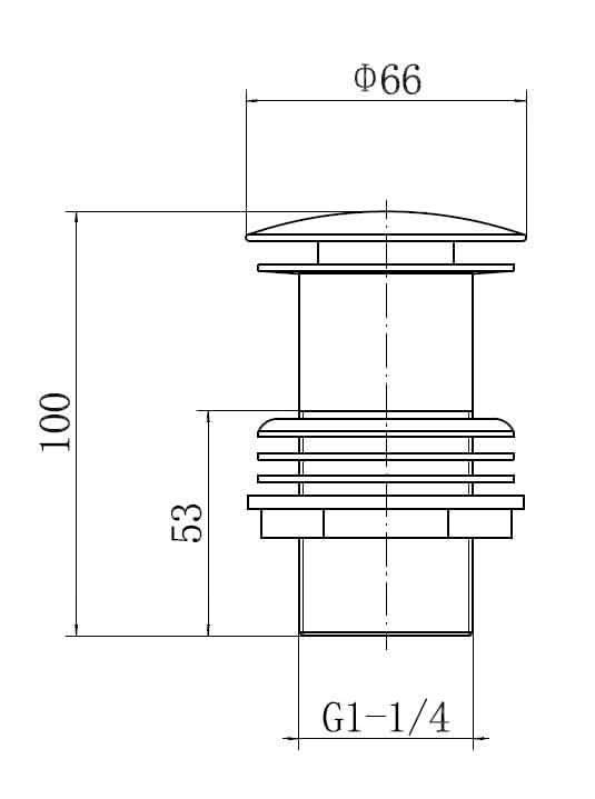 Ideal Slotted Basin Waste Full Dome - Brushed Brass