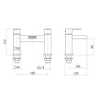 Kelvin Square Waterfall Bath Filler Mixer Tap - Matt Black