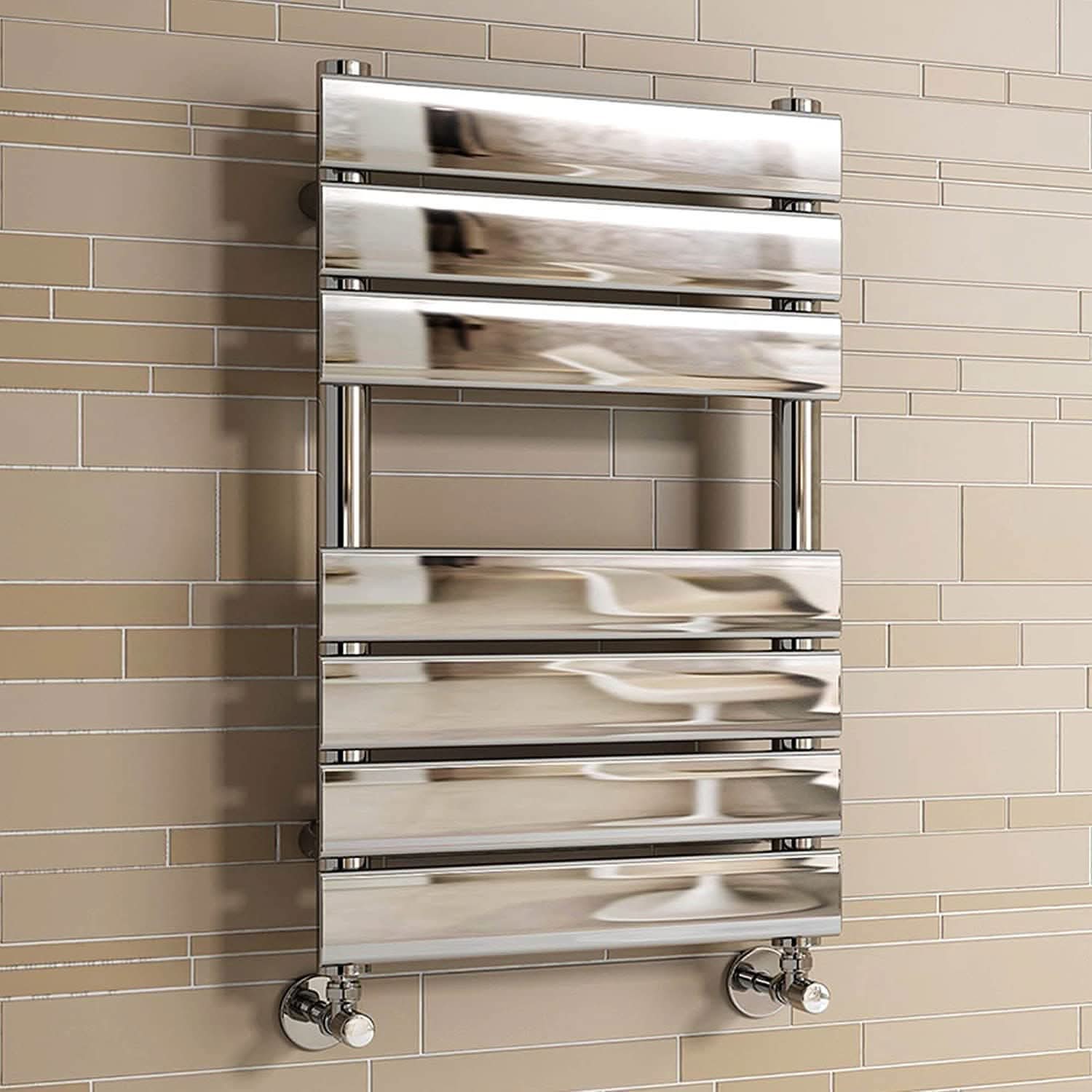 800 x 600 White Flat Panel Heated Towel Rail Bathroom Radiator