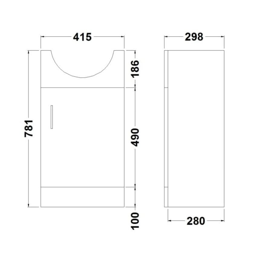 Linx Floorstanding Vanity Unit With Basin - 1 Tap Hole - Gloss White
