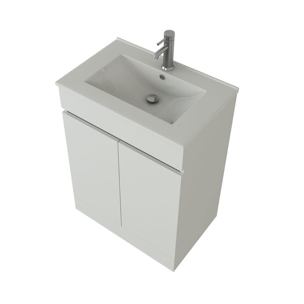 Modern 2 Door Floor Standing Vanity Unit With Basin - 1 TH