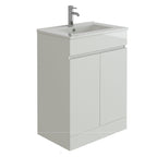 Modern 2 Door Floor Standing Vanity Unit With Basin - 1 TH