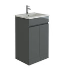 Modern 2 Door Floor Standing Vanity Unit With Basin - 1 TH
