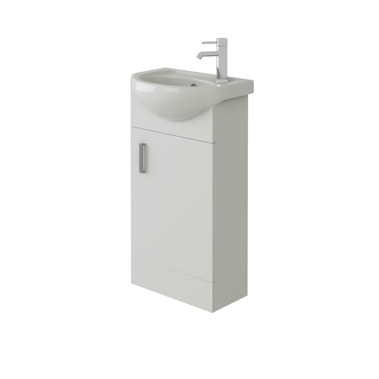 Petite 420mm Unit and basin - white (PET420)