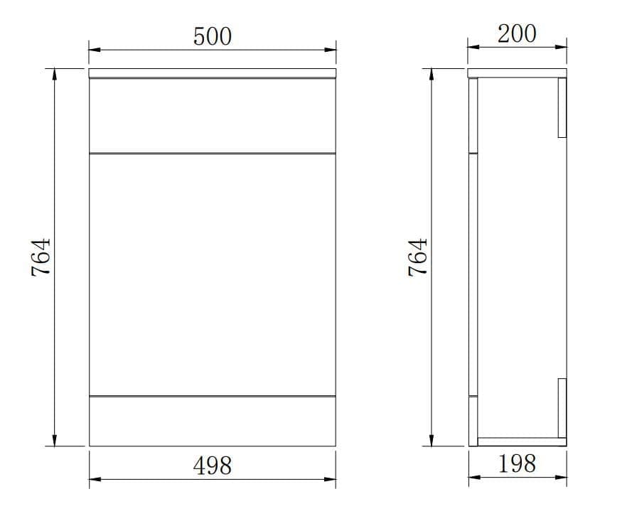500x200mm Cloakroom WC - White