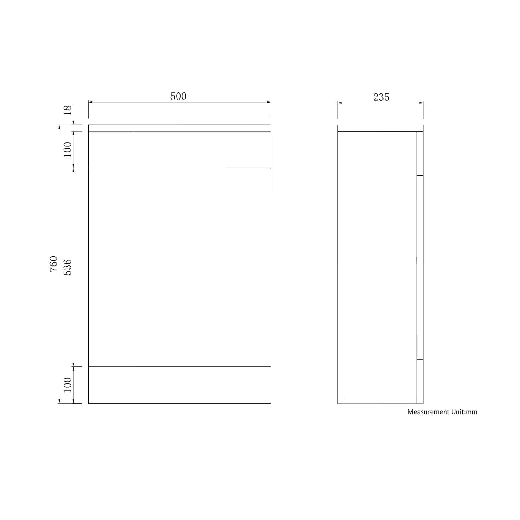 Solar Acubase Waterproof WC Unit - 500mm x 235mm