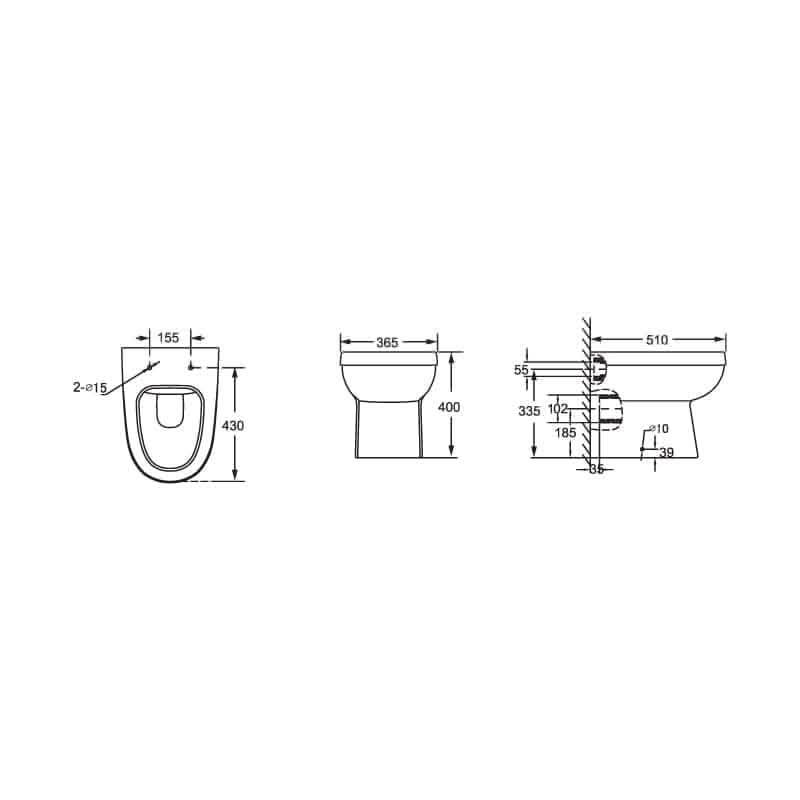 Solar Modern Bathroom Suite - 600mm Wide Unit