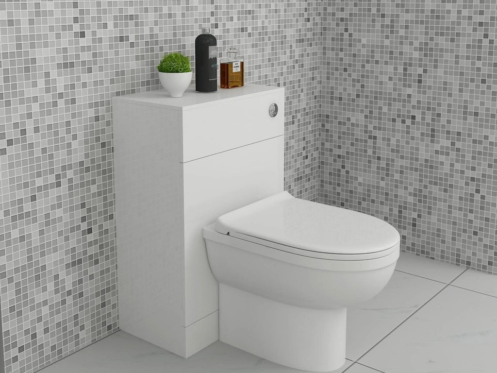 Linx Ceramic D Shaped Back to Wall Toilet - 600 x 330mm Gloss White