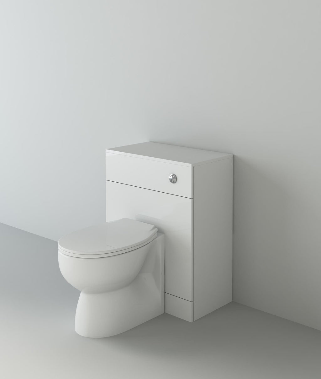 Linx Ceramic D Shaped Back to Wall Toilet - 600 x 330mm Gloss White