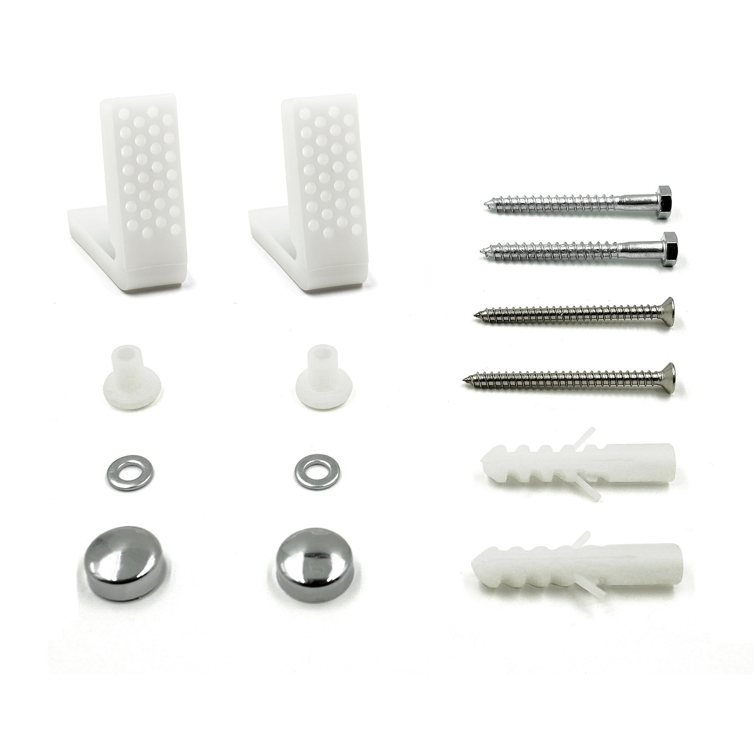 iBathUK Clyra Angled Bathroom Floor Fixing Kit, Secure WC Toilet Pan, Accessories for Washroom, Installation Set for Floor-Mounted Toilets