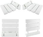 iBathUK Senda Folding Shower Seat Wall Mounted, Fold Up Shower Stool, Shower Chair Foldable Bathroom Stool for Elderly, White