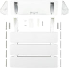 iBathUK Senda Folding Shower Seat Wall Mounted, Fold Up Shower Stool, Shower Chair Foldable Bathroom Stool for Elderly, White