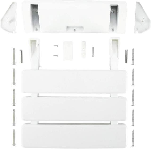 iBathUK Senda Folding Shower Seat Wall Mounted, Fold Up Shower Stool, Shower Chair Foldable Bathroom Stool for Elderly, White