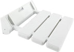 iBathUK Senda Folding Shower Seat Wall Mounted, Fold Up Shower Stool, Shower Chair Foldable Bathroom Stool for Elderly, White
